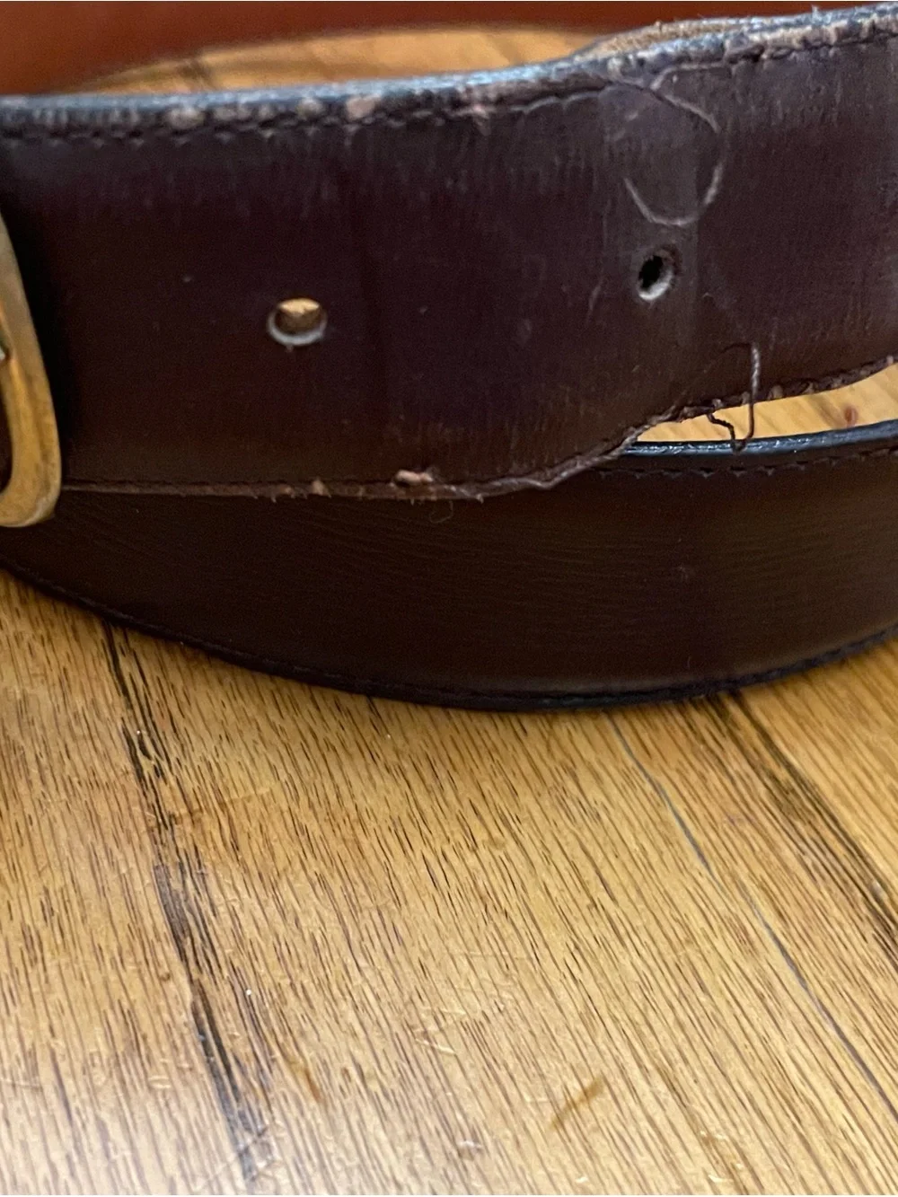 Men's Coach Brown Leather Belt with Solid Brass Buckle 36”